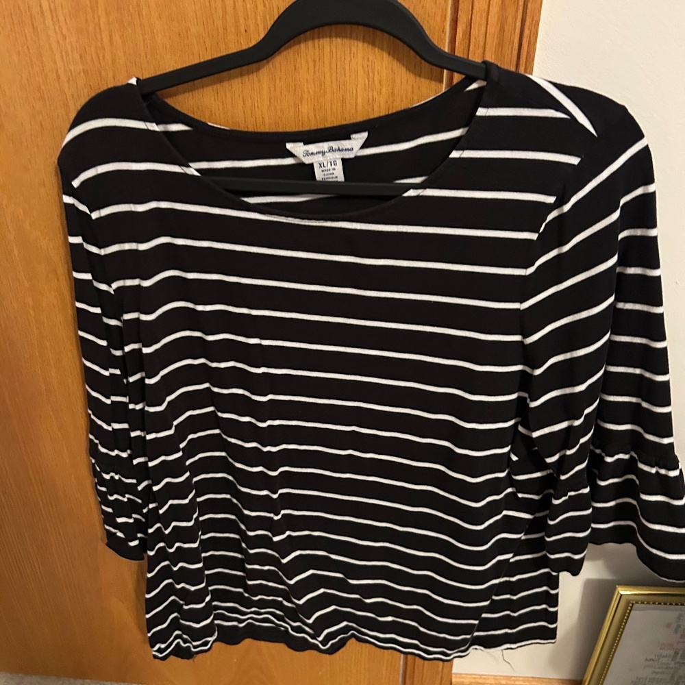 XL Tommy Bahama black and white striped Shirt